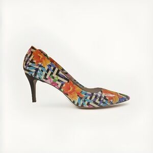 Capelli Rossi Floral Geometric Printed Glossy Leather Pumps Size 9 EU 40